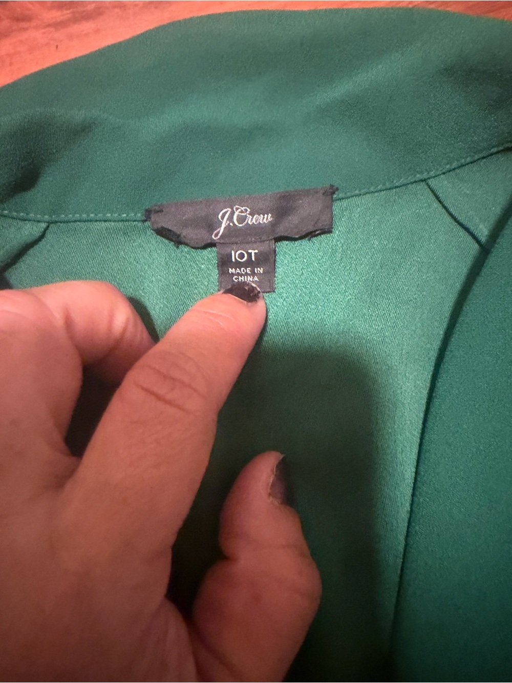 J. Crew Emerald Green Wrap Blouse - Picture 4 of 10